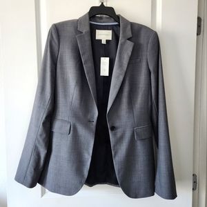 NWT Banana Republic Stretch Grey Wool Blazer, Size 8 Tall